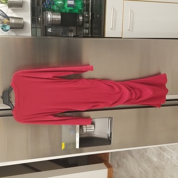 💕MICHAEL STARS💕 Christina Midi Ruched Sheath Dress ~ Heart Red Large L NWT - Picture 6 of 14